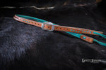 Load image into Gallery viewer, Split Ear Bridle With Turquoise Buck Stitch
