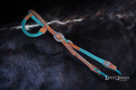 Load image into Gallery viewer, Loop Ear Bridle With Turquoise Buck Stitch
