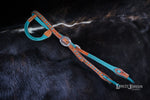 Load image into Gallery viewer, Loop Ear Bridle With Turquoise Buck Stitch
