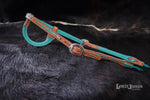 Load image into Gallery viewer, Loop Ear Bridle With Turquoise Buck Stitch
