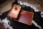 Load image into Gallery viewer, Hand Tooled Leather Lined Coffee Table
