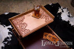 Load image into Gallery viewer, Hand Tooled Leather Lined Coffee Table
