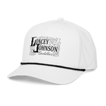 Load image into Gallery viewer, White Loncey Johnson Saddles Classic Rope Cap
