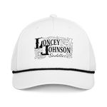 Load image into Gallery viewer, White Loncey Johnson Saddles Classic Rope Cap
