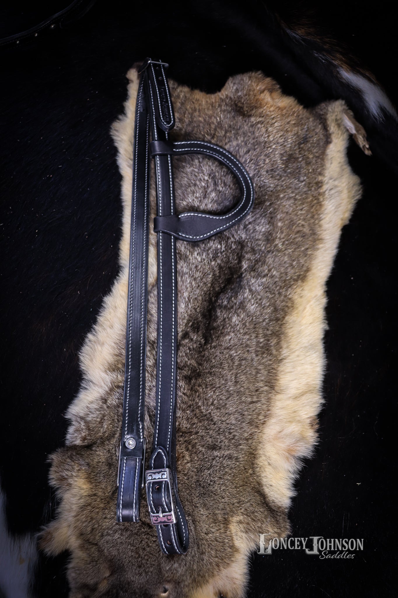 Black Loop Ear Bridle with Poll Buckls