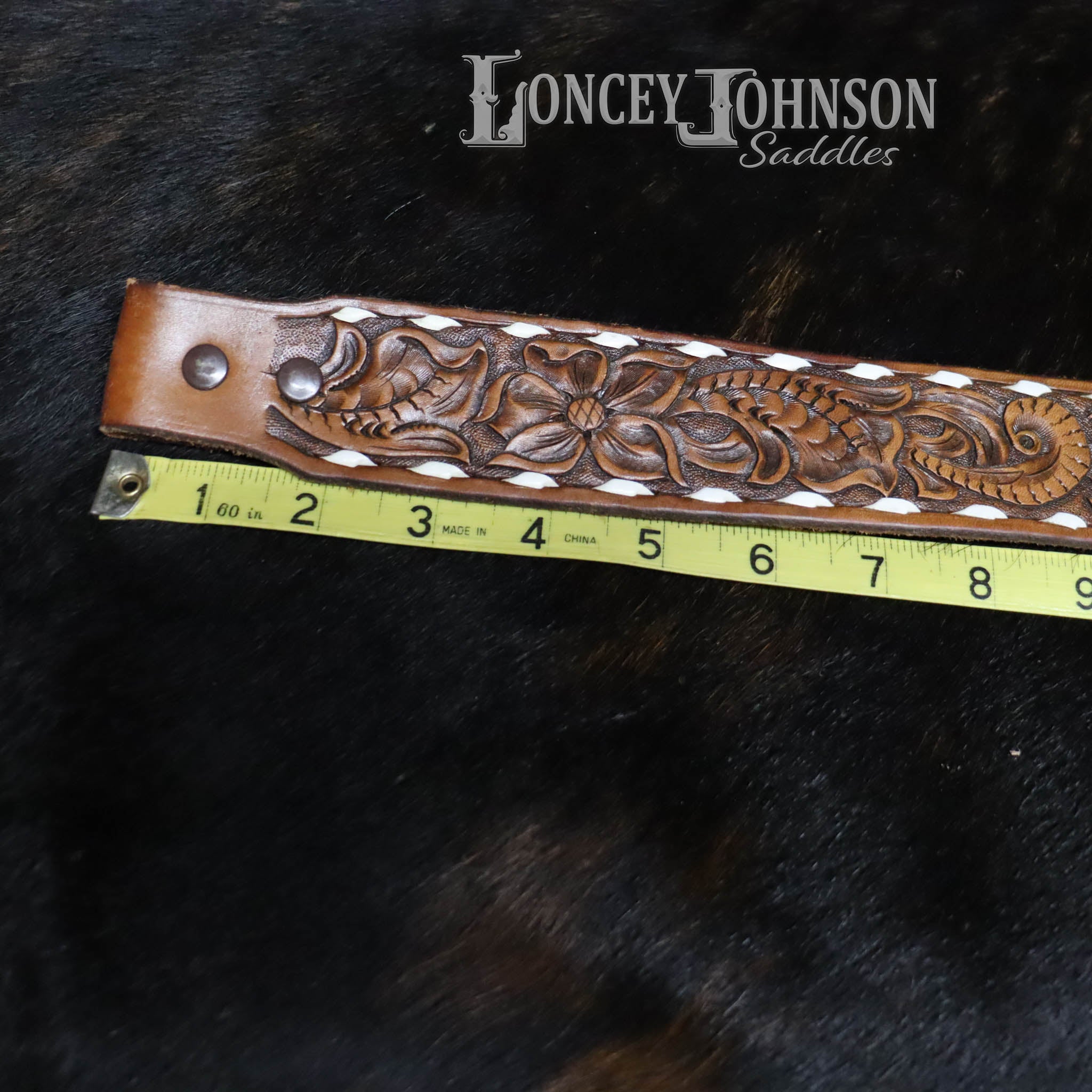 Vintage Western Belt with Buck Stitch & Inlayed name "LLOYD"