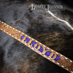 Load image into Gallery viewer, Vintage Western Belt with Buck Stitch &amp; Inlayed name &quot;LLOYD&quot;
