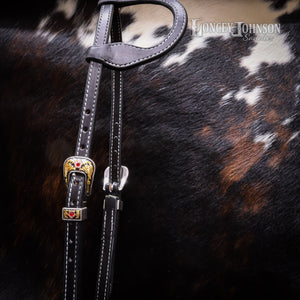 Black Leather Loup Ear Bridle