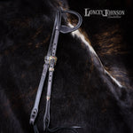 Load image into Gallery viewer, Black Leather Loup Ear Bridle
