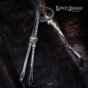 Black Leather Loup Ear Bridle