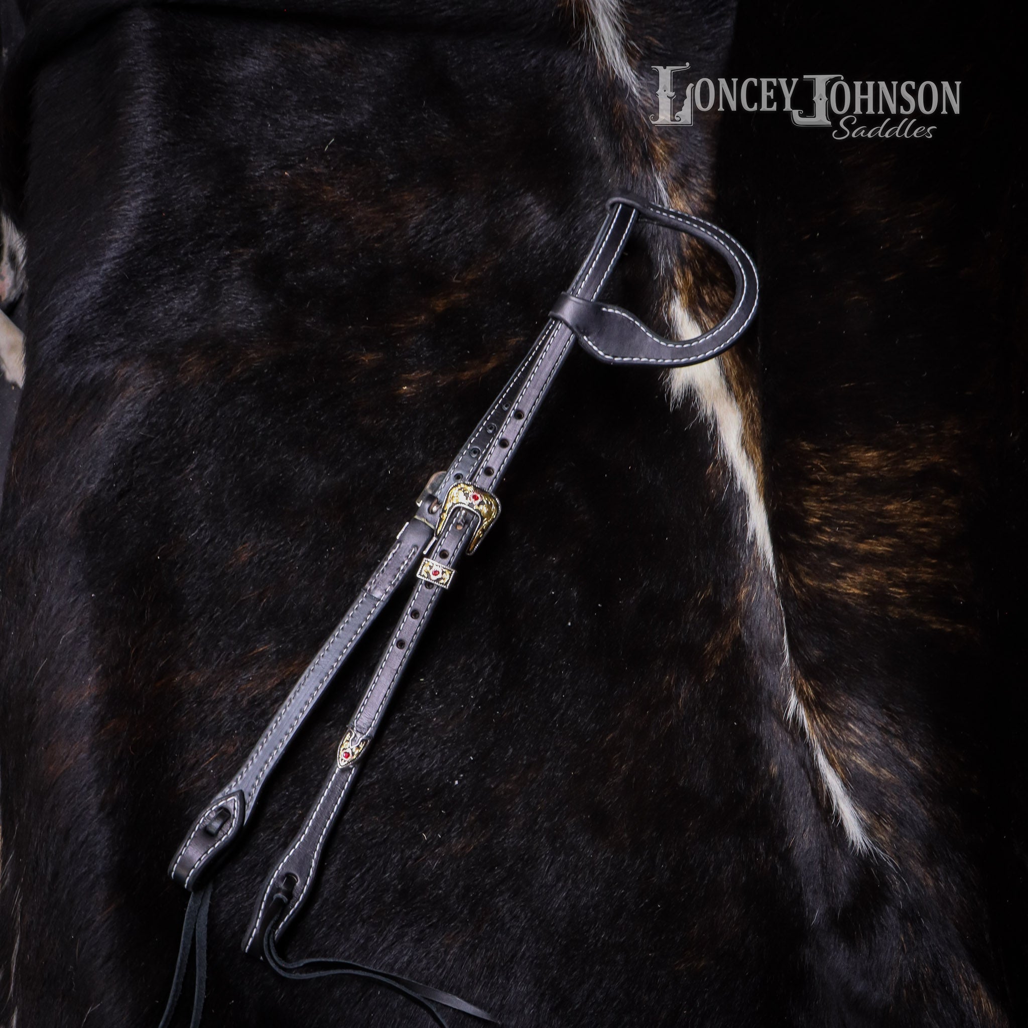 Black Leather Loup Ear Bridle