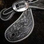 Load image into Gallery viewer, Black Tooled Leather Spur Straps
