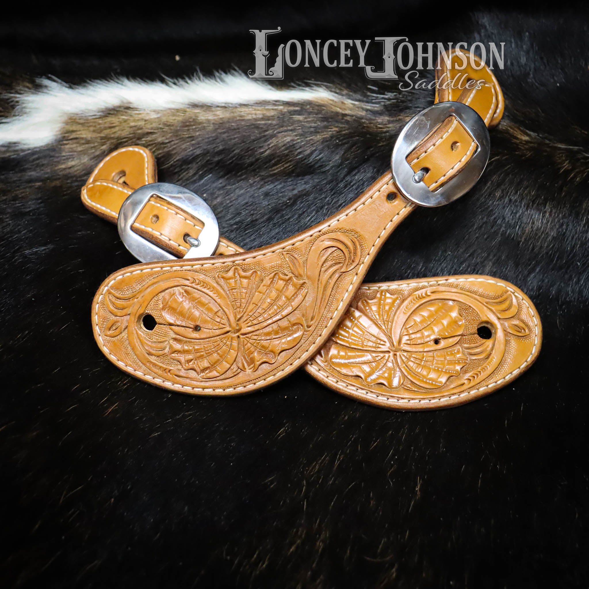 Floral Tooled Spur Straps