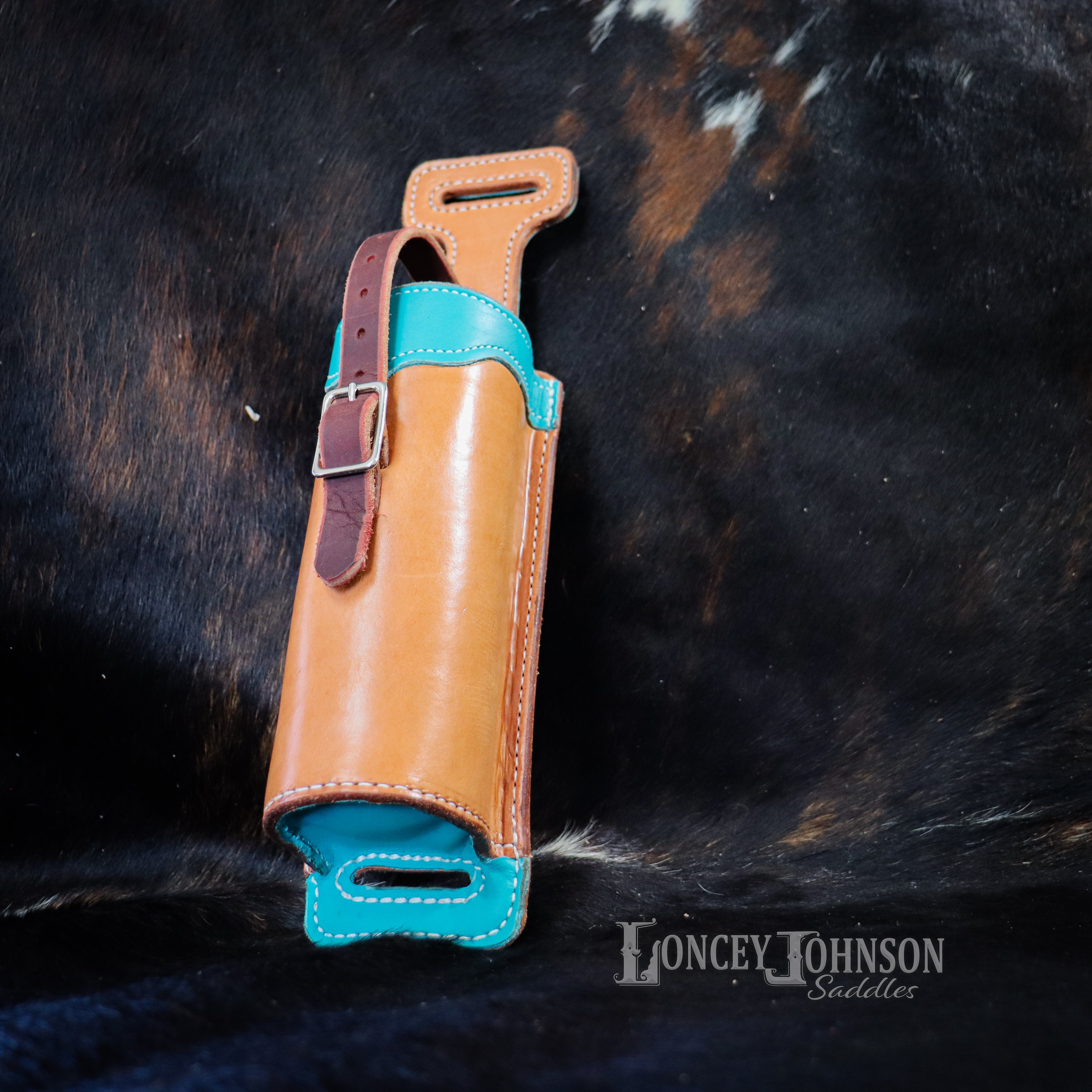 Saddle Water Bottle Holder with Turquoise accents