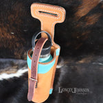 Load image into Gallery viewer, Saddle Water Bottle Holder with Turquoise accents

