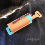 Load image into Gallery viewer, Saddle Water Bottle Holder with Turquoise accents
