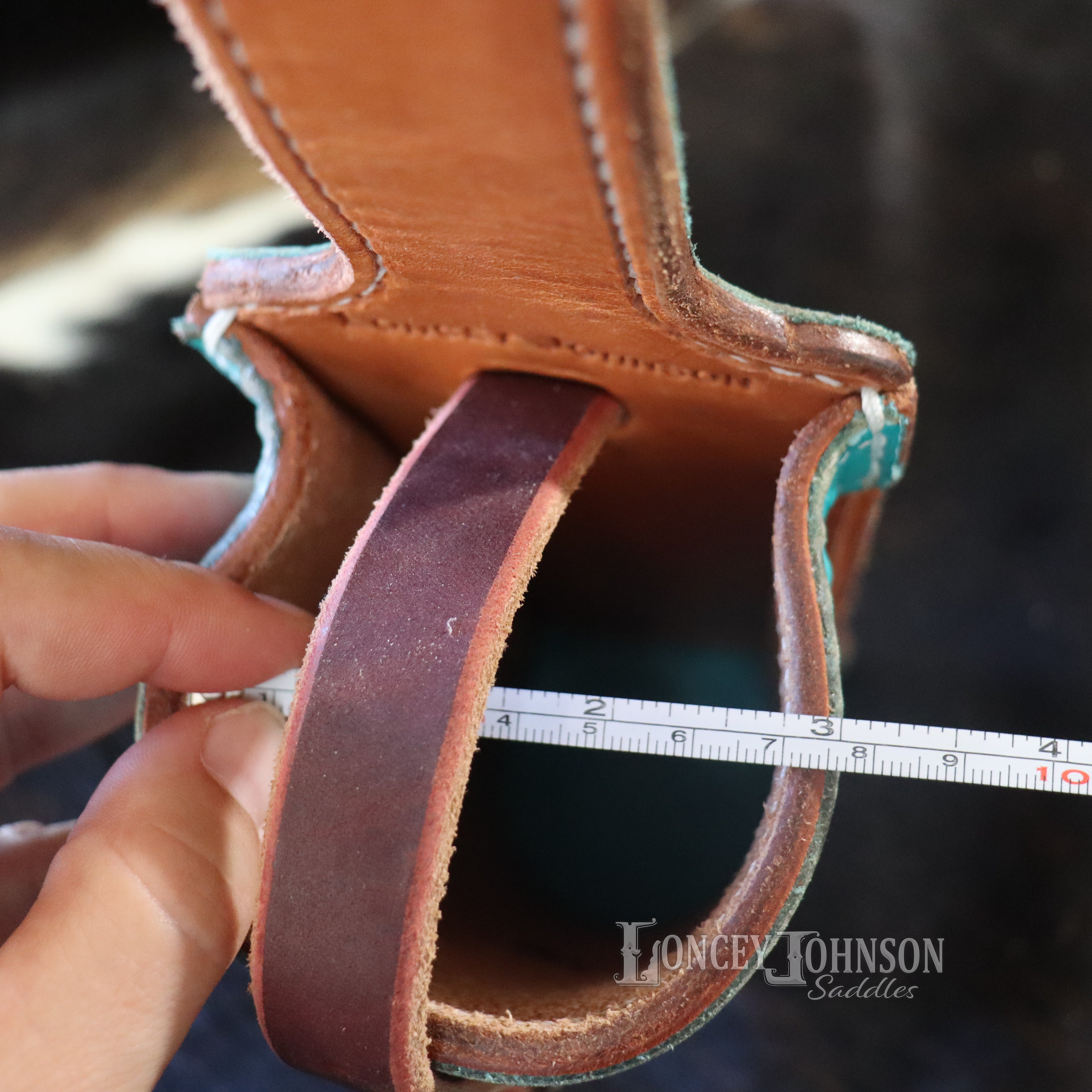 Saddle Water Bottle Holder with Turquoise accents