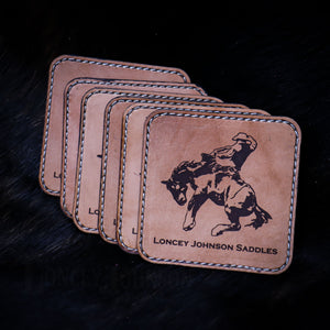 Ranch Bronc Leather Coasters