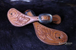Load image into Gallery viewer, Floral Hand Tooled Spur Straps
