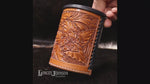 Load and play video in Gallery viewer, Hand Tooled Leather Can Koozie
