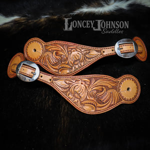 Floral Tooled Spur Straps