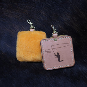 Leather and Sheepskin fly holder