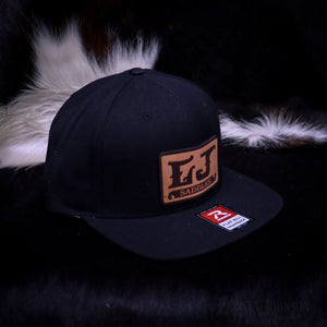 Flat Bill Wool Blend Caps with LJ Saddles Leather Patch