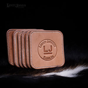 Set of 6 Leather Coasters