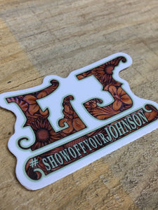 LJ Bar Tooled Leather Sticker