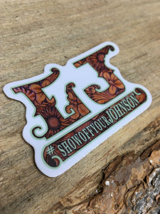 LJ Bar Tooled Leather Sticker