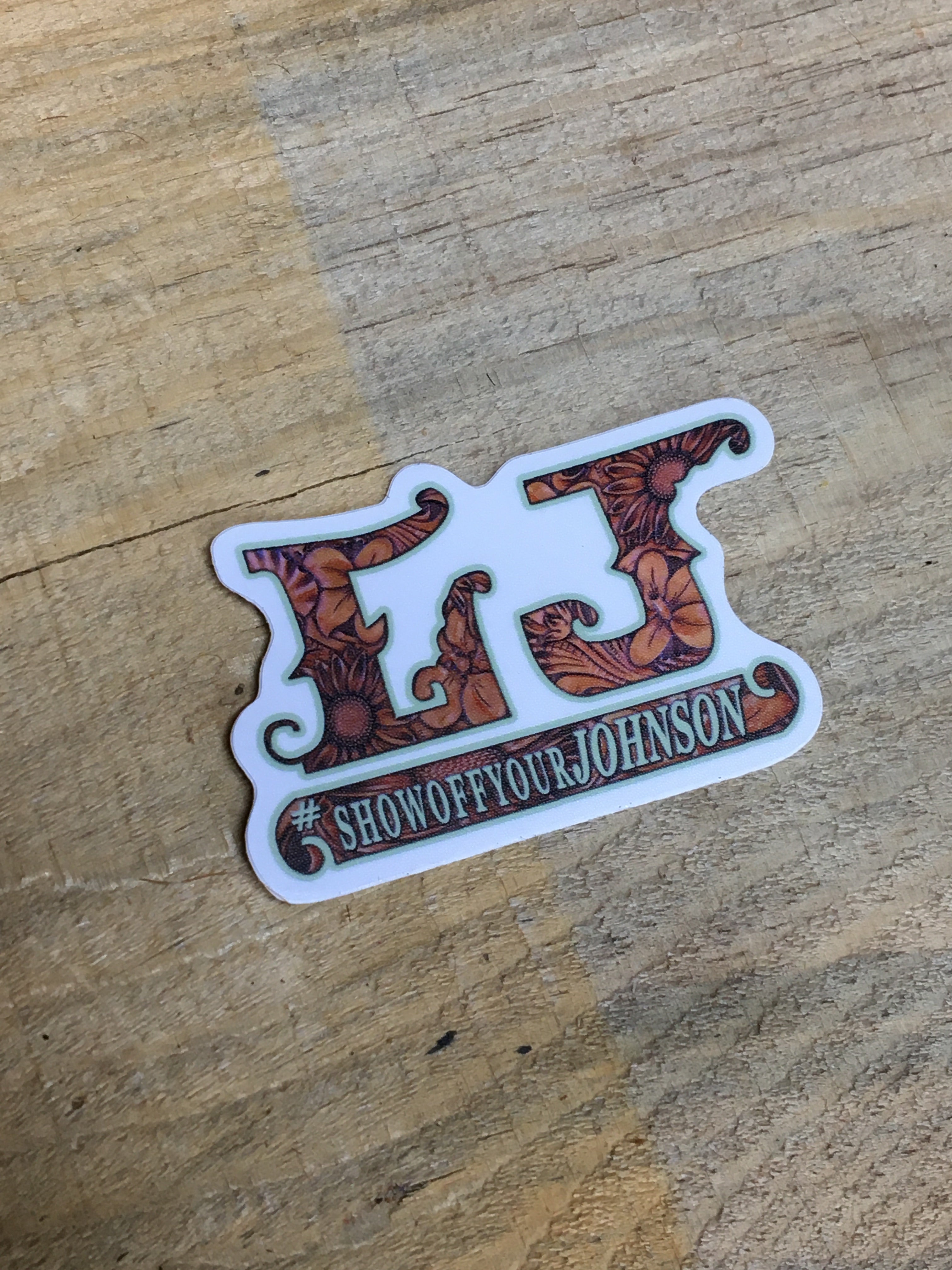 LJ Bar Tooled Leather Sticker