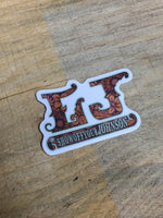 Load image into Gallery viewer, LJ Bar Tooled Leather Sticker
